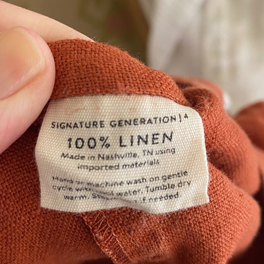 Elizabeth Suzann Rust Orange Sleeveless Linen Jumpsuit - Picture 4 of 6
